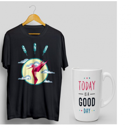 Pack T-shirt Colibri XL + Mug Today is a good day Idée cadeau